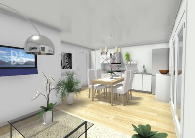 Visualisierung Wohnzimmer 1-Zimmer 3D-3